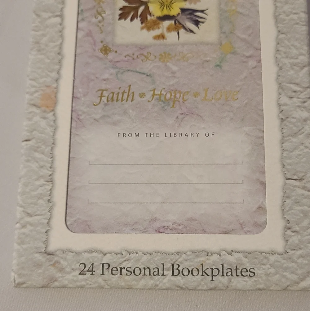 24 Personal Book Plates Floral Treasures Faith Hope And Love